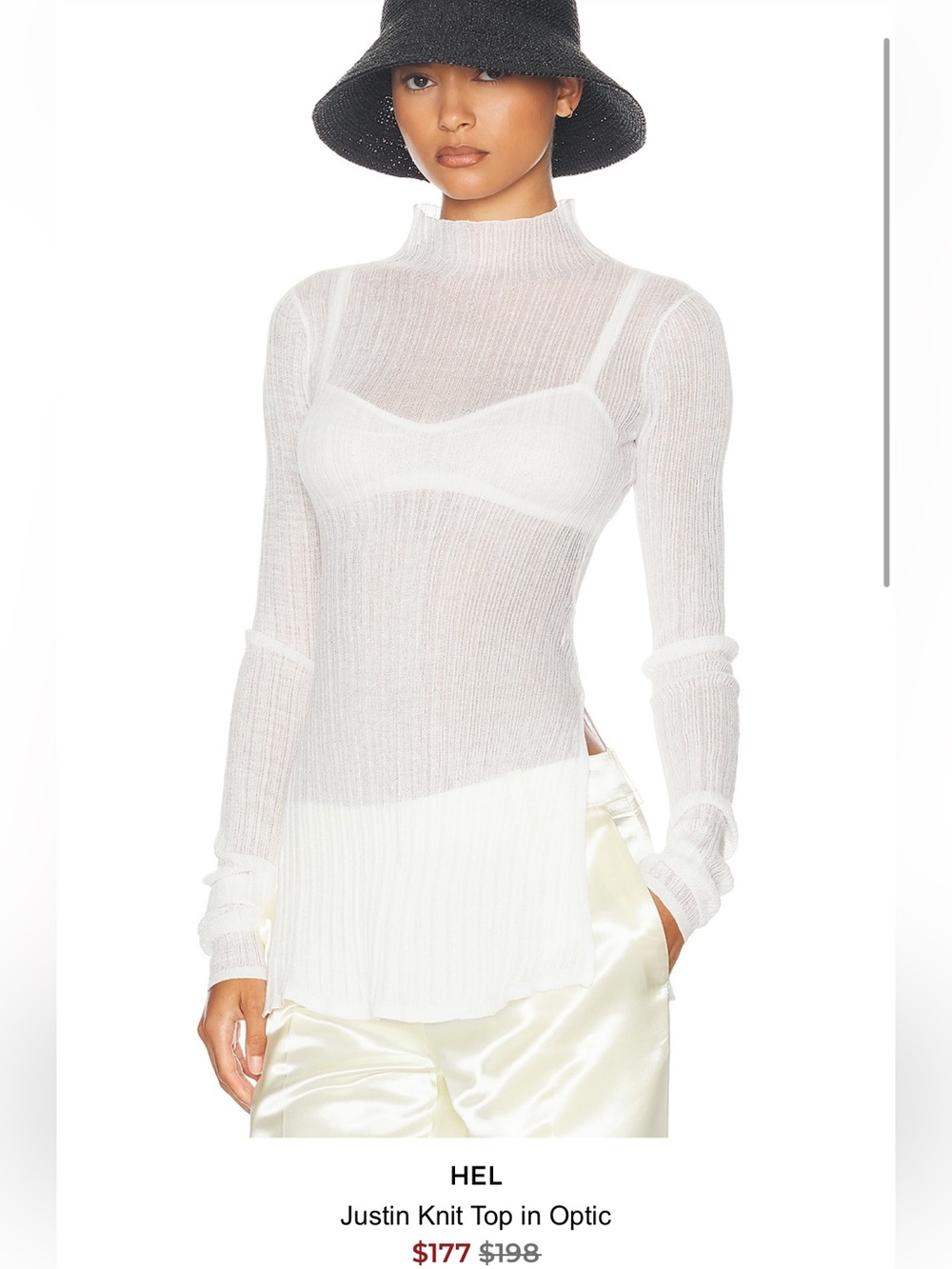 HELSA Justin Sheer Knit Long-Sleeve Top